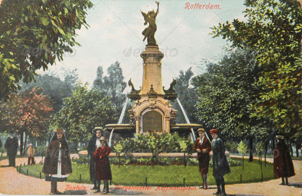 Historical postcard of Rotterdam in 1907
