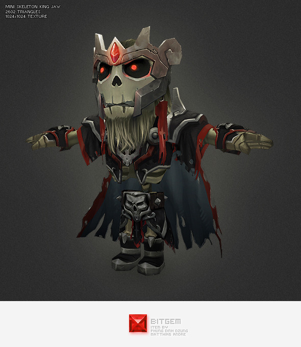 Low Poly Mini Skeleton King Jaw Low Poly Mini Skeleton King Jaw