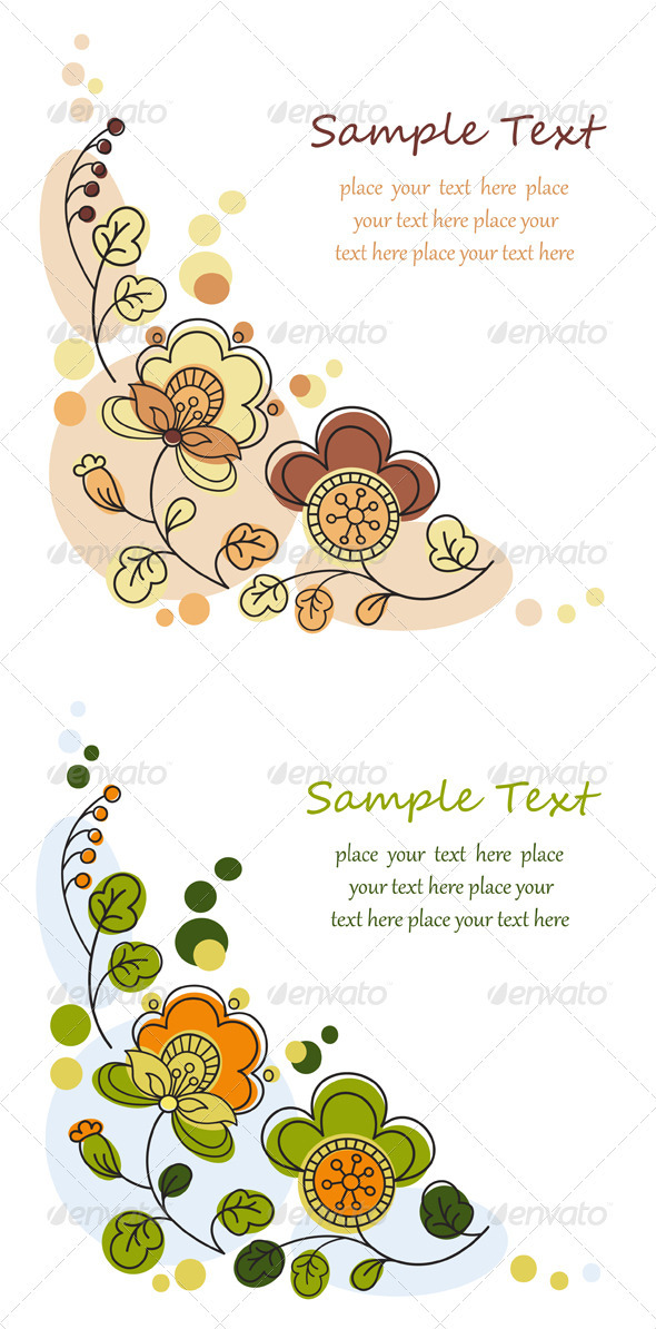 Floral Decorative Background Set Floral Decorative Background Set