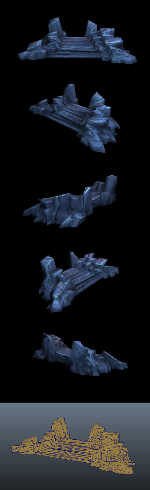 Low Poly Stone Stairs Low Poly Stone Stairs