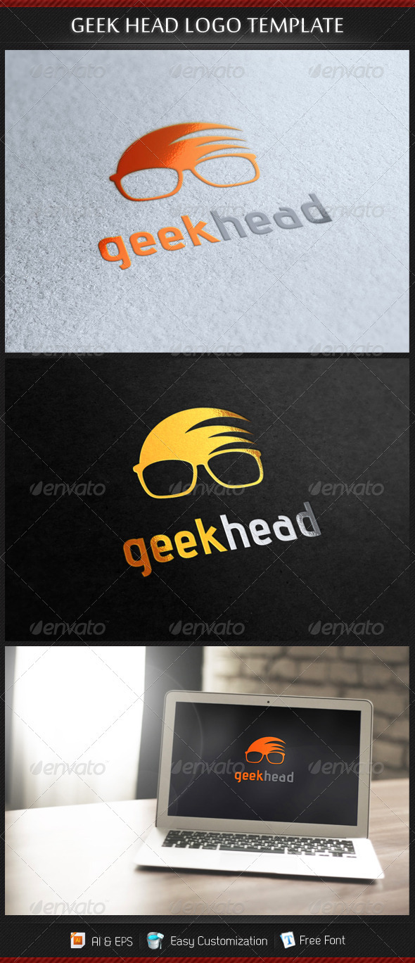 Geek Head Logo Template Geek Head Logo Template