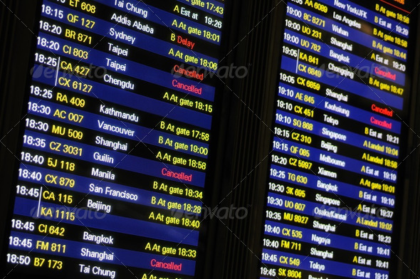 Flight schedule information board