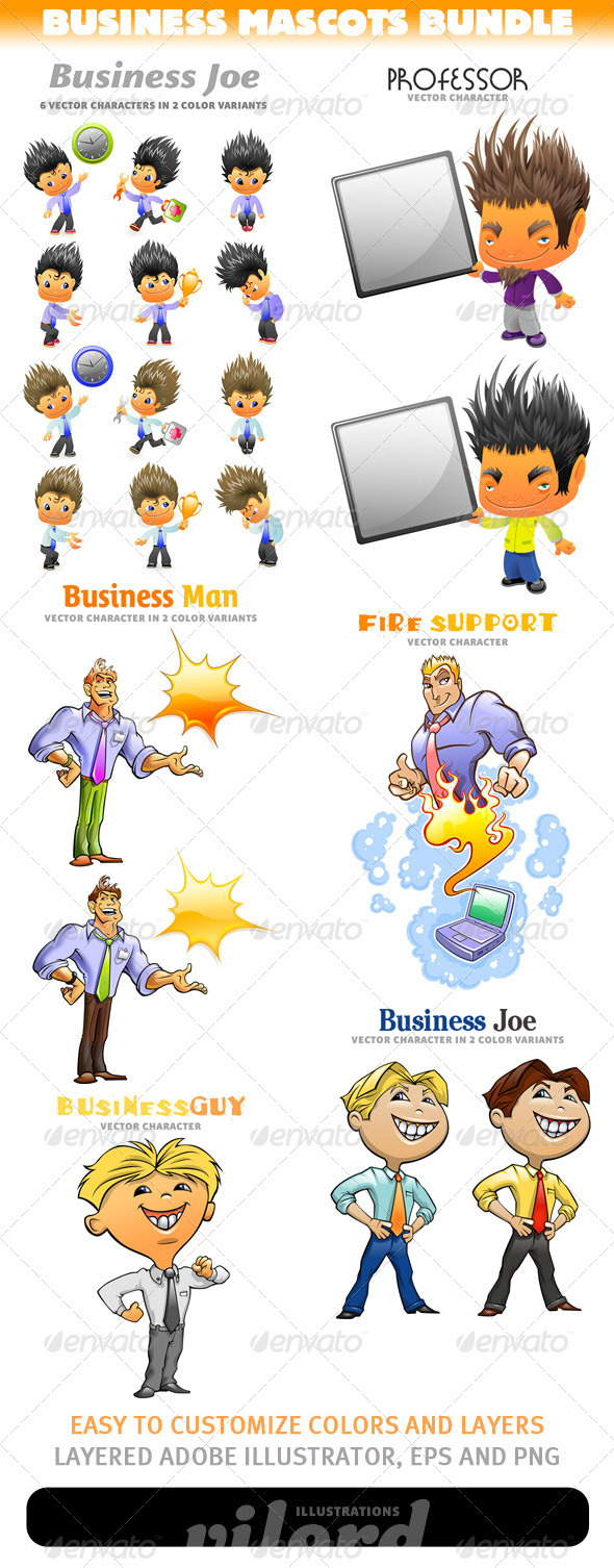 Business Mascots Bundle Business Mascots Bundle