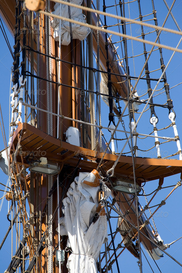 Tall sail ship rigging