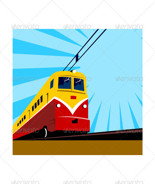 Electric Passenger Train Retro Electric Passenger Train Retro