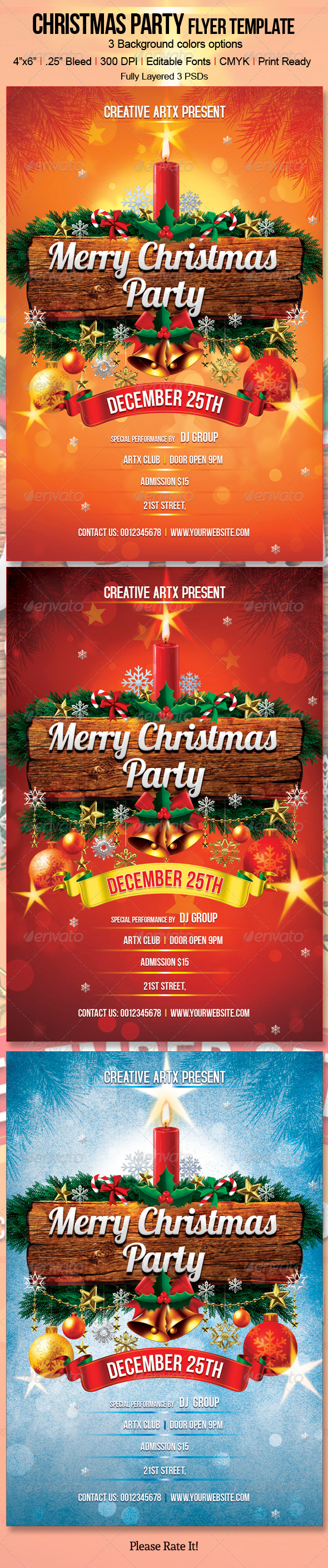 Christmas Party Flyer Template - Events Flyers