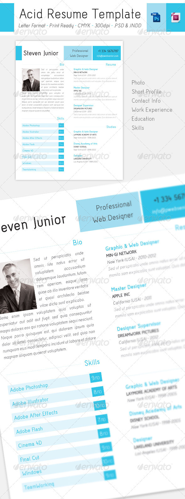 Acid Letter Resume | Modern Style - Resumes Stationery