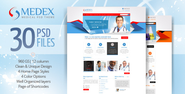 Medex - Medical, Doctor and Health care PSD Theme