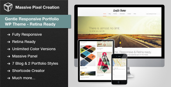 Gentle Responsive Portfolio WP Theme Retina Ready