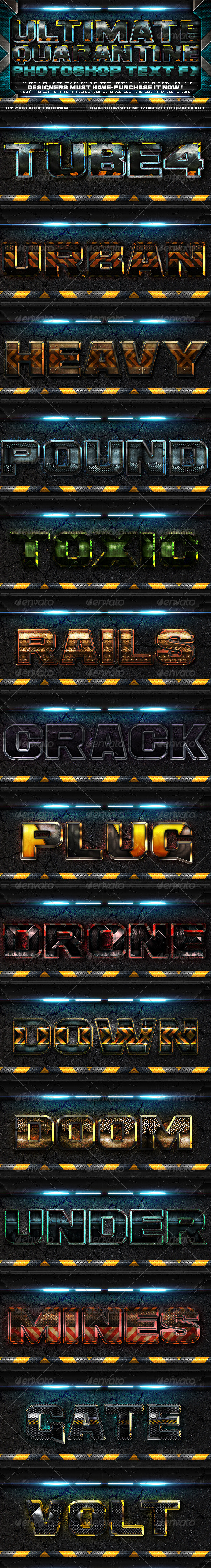 Ultimate Quarantine Layer Styles - Text Effects Actions