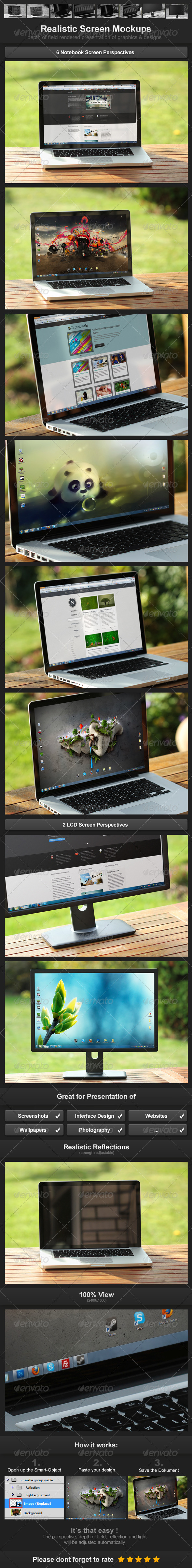 Realistic Screen Mockups Realistic Screen Mockups