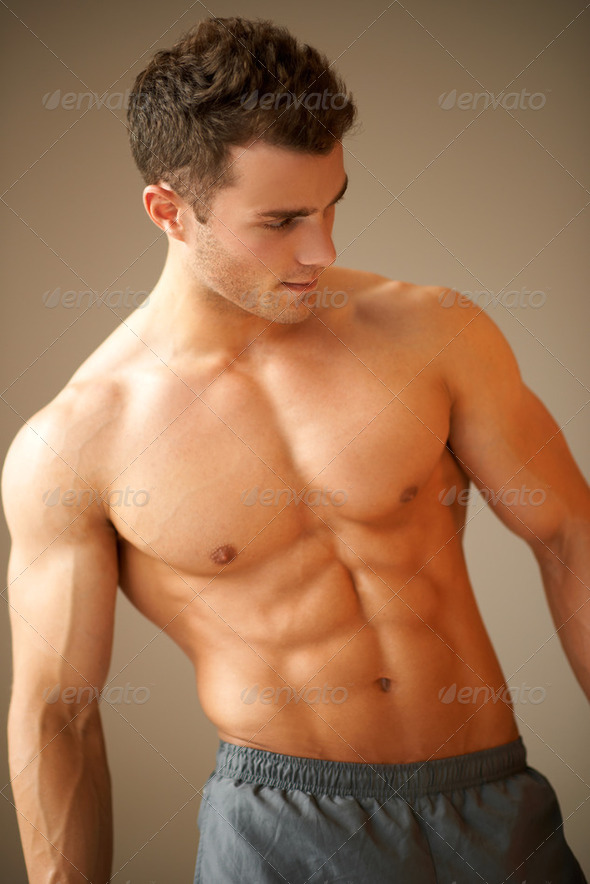 Portrait of a handsome young man with great physique