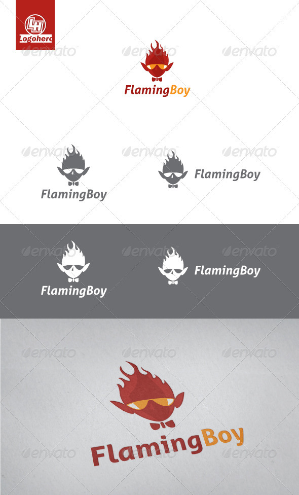 Flaming Boy Logo Template - Humans Logo Templates