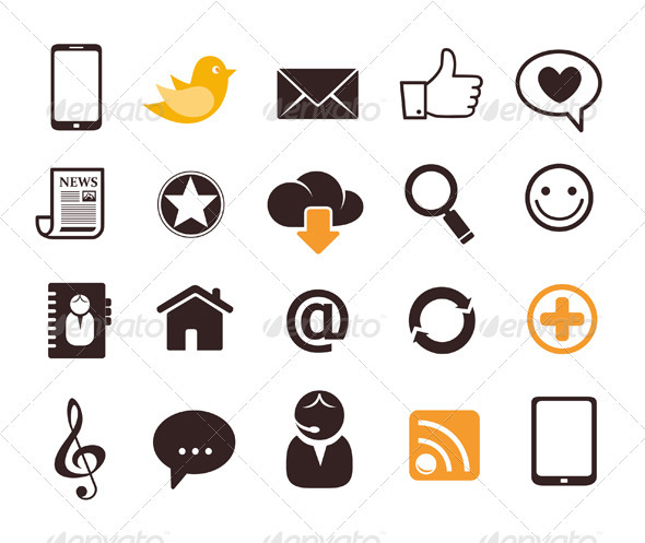 Internet Communication Icon Set Internet Communication Icon Set