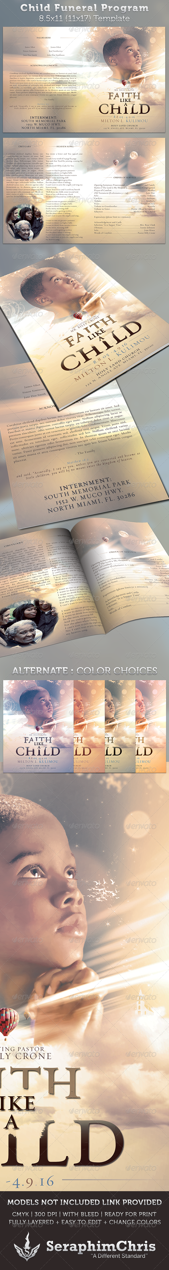 Child Funeral Program Template - Informational Brochures