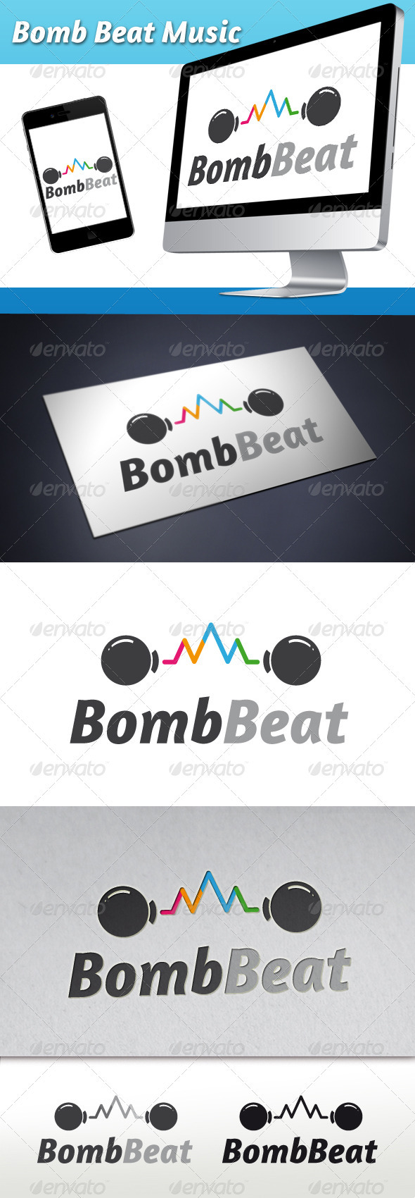 Bomb Beat Music Wave Logo