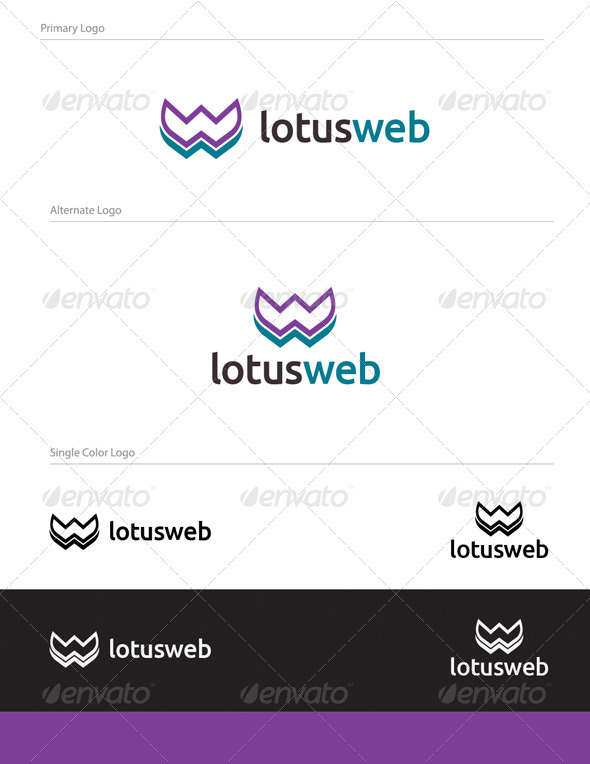 Lotus Web Abstract Logo Design - LET-035 - Letters Logo Templates