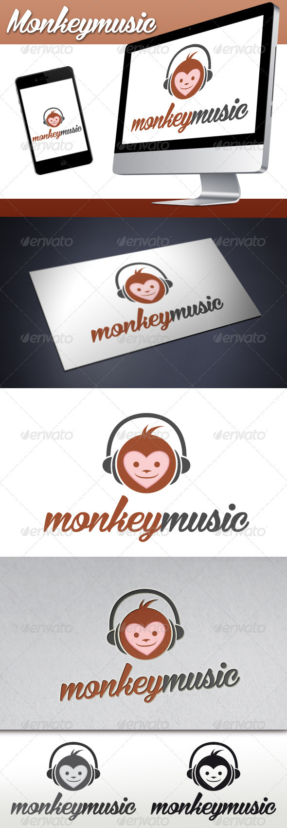 Monkey Music Mascot Logo