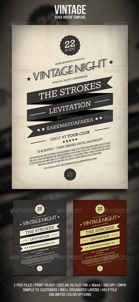 Vintage Flyer / Poster 2 - Events Flyers