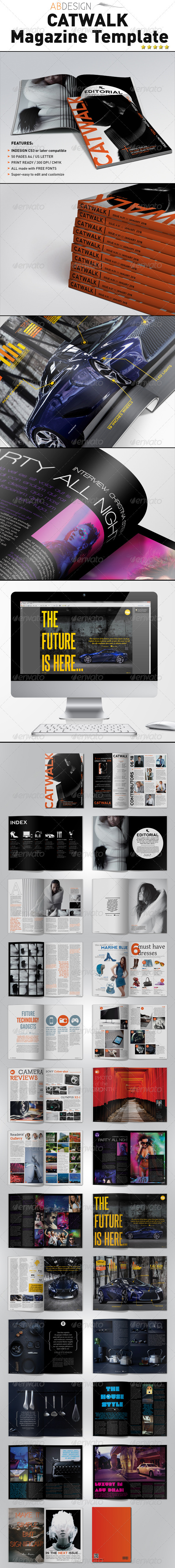 Catwalk Magazine Indesign Template - Magazines Print Templates