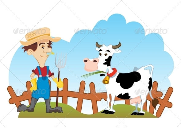 Farmer and Cow