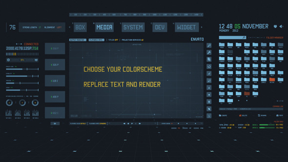 Holographics Interface Scene Holographics Interface Scene