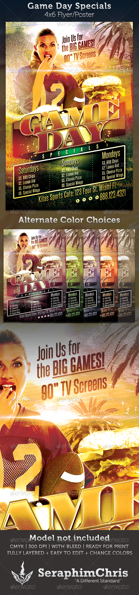 Game Day Specials: Football Flyer Template - Sports Events