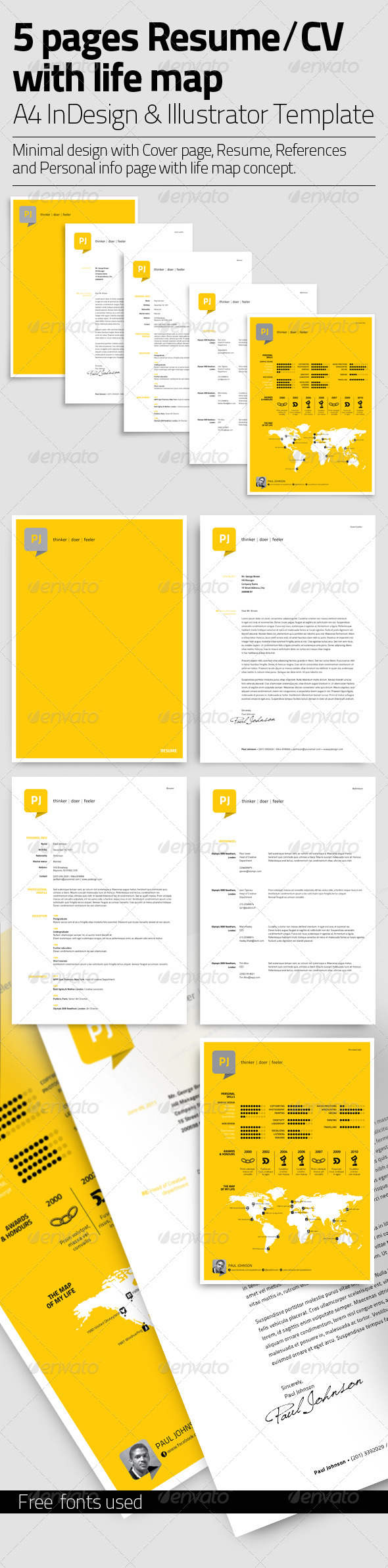 Resume Template | 5 Pages with Life Map