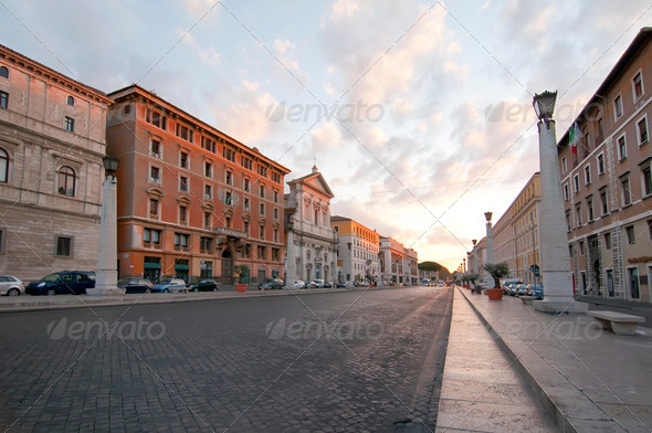 Empty street in Rome