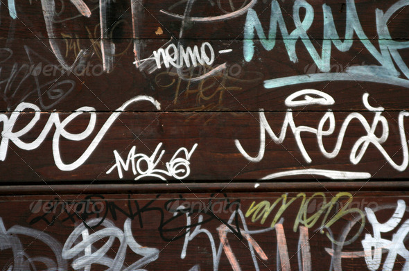 graffiti on wood
