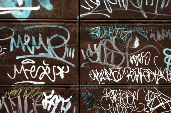 graffiti on wood