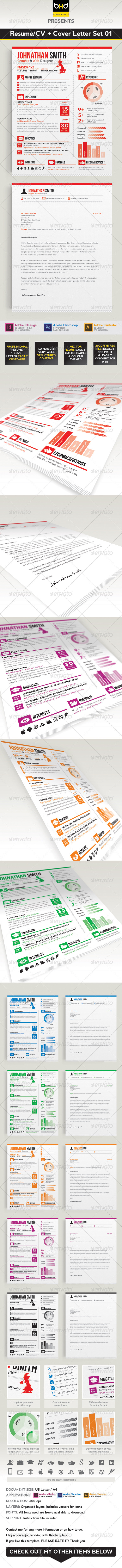 Resume / CV + Cover Letter Set 01