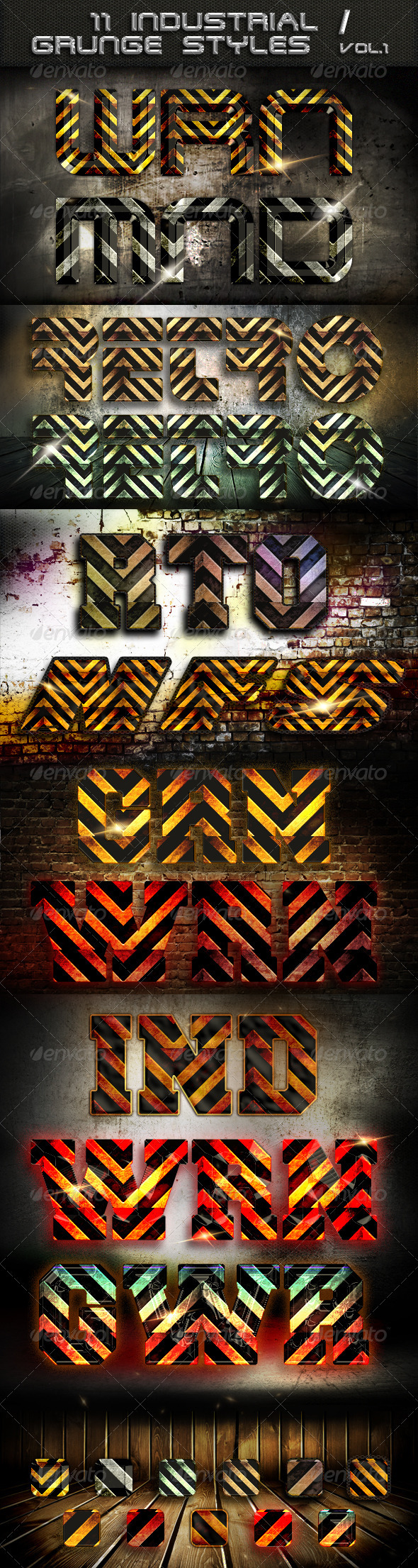 11 Industrial / Grunge Styles - Text Effects Styles