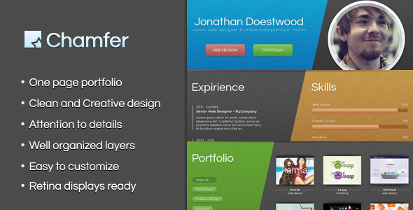 Chamfer - One Page Creative Portfolio