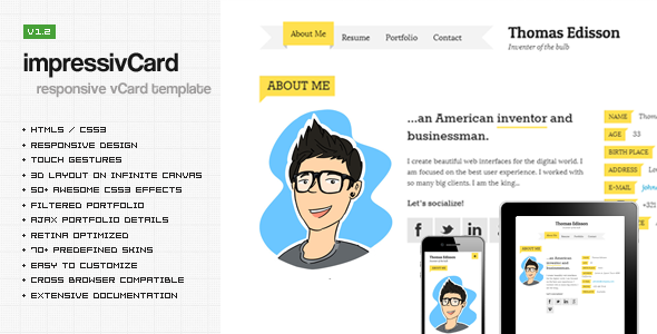 impressivCard - Responsive HTML5 vCard