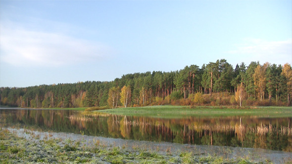 Morning Autumn River Scene Morning Autumn River Scene