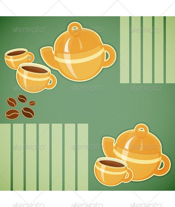 Coffee Cup and Coffee Pot Coffee Cup and Coffee Pot