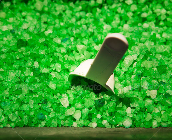 Bin Of Green Crystals