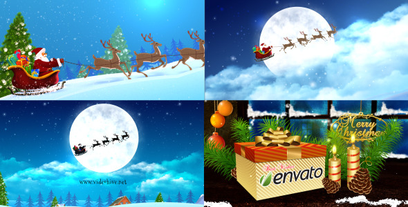 Merry Christmas & Santa Claus sleigh Merry Christmas & Santa Claus sleigh