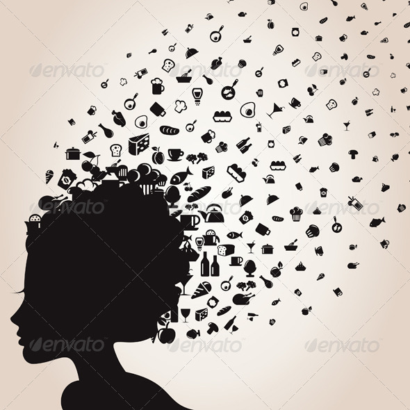 Girl s Head and Food Girl s Head and Food
