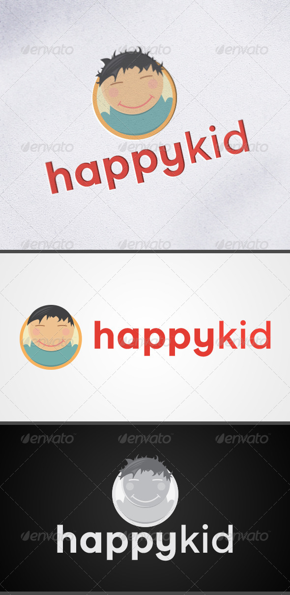 Happy Kid Child Mascot Logo Happy Kid Child Mascot Logo