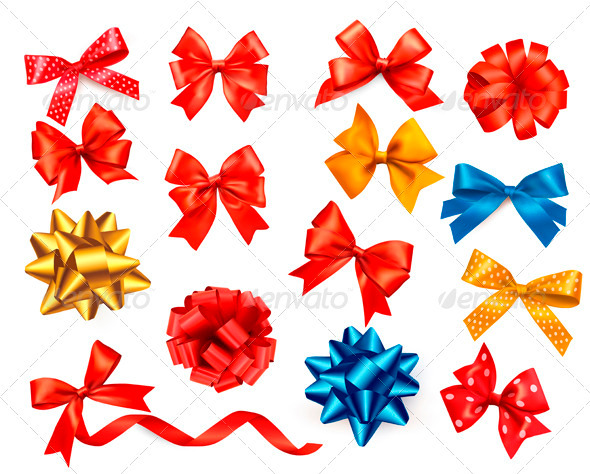 Big Set of Colour Gift Bows with Ribbons Big Set of Colour Gift Bows with Ribbons