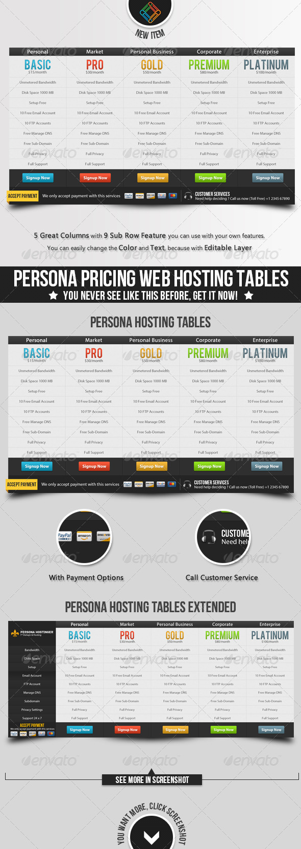 Persona Pricing Web Hosting Tables Persona Pricing Web Hosting Tables
