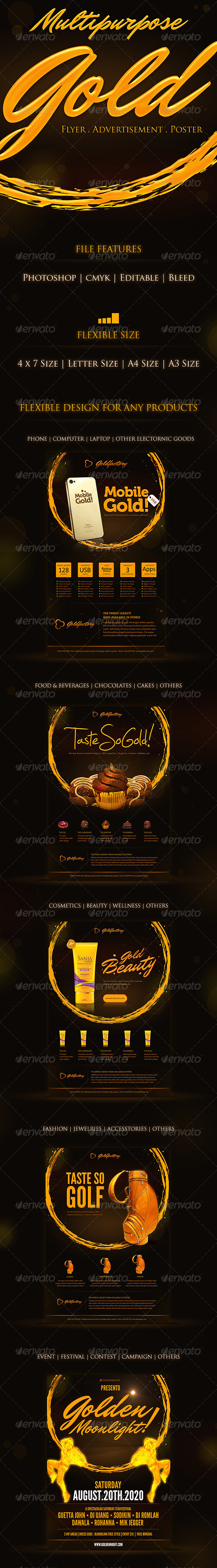 Multipurpose Gold Print Template Multipurpose Gold Print Template