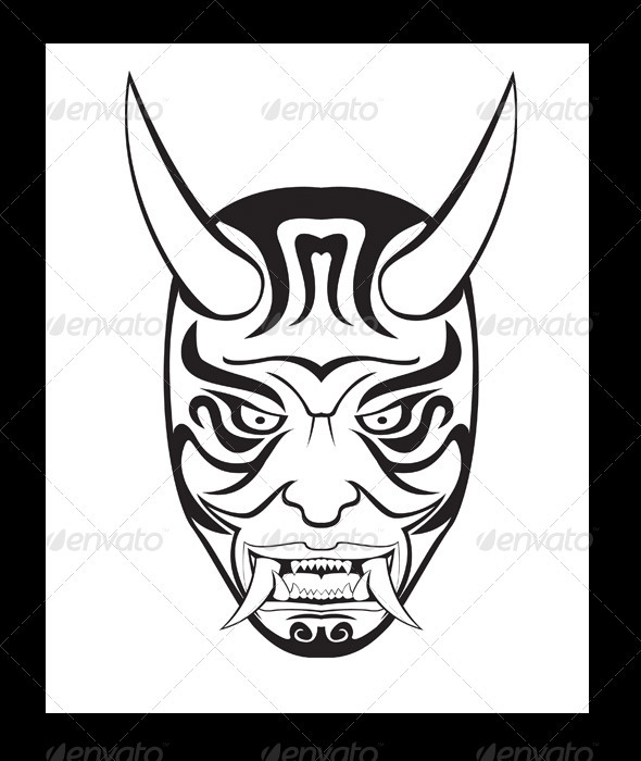ONI Mask Illustration ONI Mask Illustration