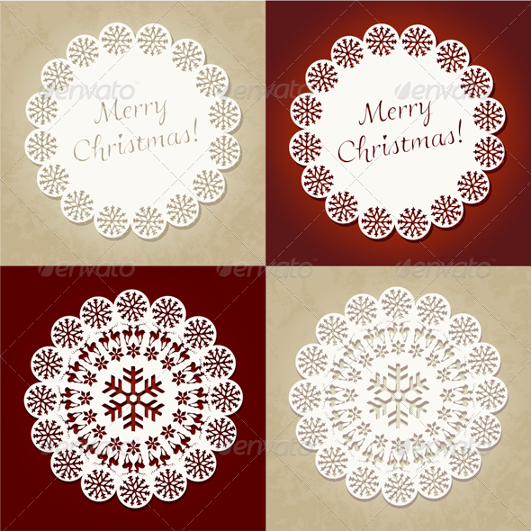 Merry Christmas - Vector Christmas Cards Set