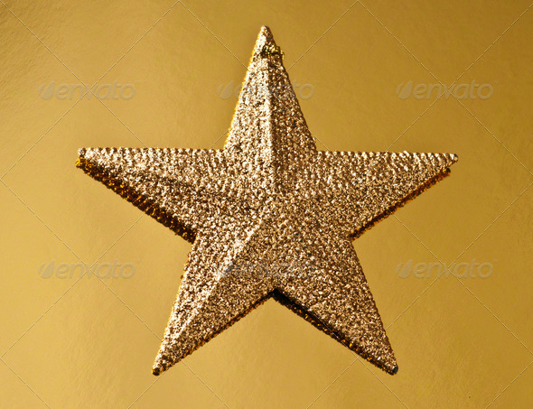 golden christmas star, based on gold background
