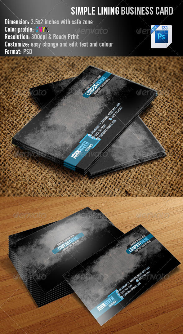 Simple Lining Business Card - Grunge Business Cards