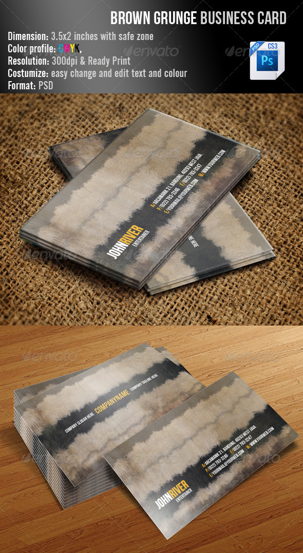 Brown Grunge - Grunge Business Cards