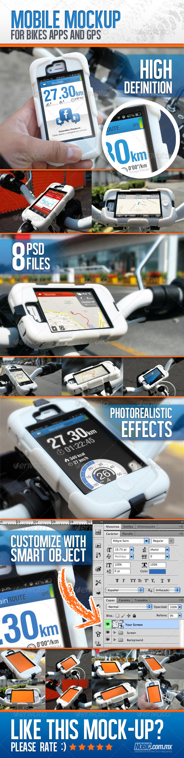 Bike Mockup for Apps and GPS Devices Bike Mockup for Apps and GPS Devices